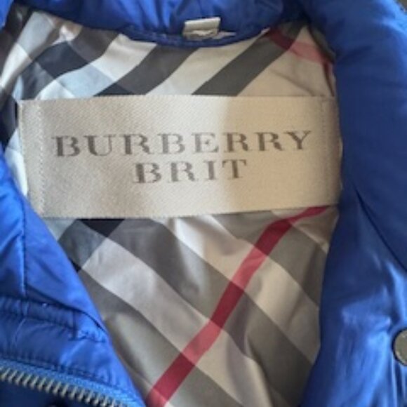BURBERRY BRIT DALESBURY Blue Quilted Down Puffer Jacket size XL - Picture 7 of 13